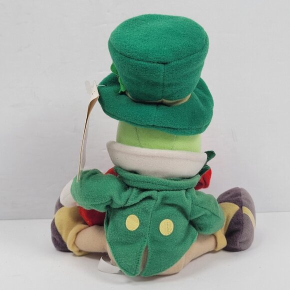 Disney Jiminy Cricket Plush Toy With Hat & Roses Green/Red 2001 - Picture 2 of 4